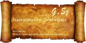 Gyorgyevits Szalviusz névjegykártya